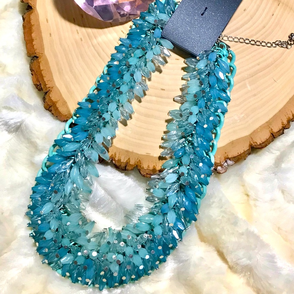 Bijou Brigitte blue bead statement necklace